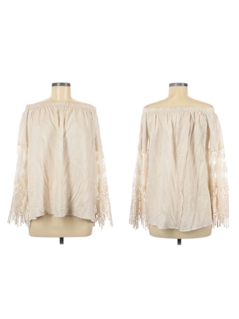 HUMMINGBIRD Lace Embroidered Off Shoulder Top M